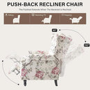 UIXE Pushback Recliner Chair, Fabric Upholstered Armchair Push Back Accent Chair for Living Room, Rivet Trim Home Theater Single Sofa Bedroom Reading Seat with Footrest - Beige Floral by CozyNest Decor