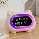 Honesorn Alarm Clock for Kids, Ok to Wake Clock for Kids, Cute Cat Kids Alarm Clock for Girls Boys Toddler, Kids Clock with 10 Night Lights, 7 Soothing Sounds, Auto-Off Timer, Child Lock, Cream White by TinyTreasures Baby Boutique