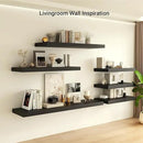 Heimlove 12" Deep Floating Shelves, 36 x 12 Inch Wall Mounted Long Floating Shelf with Invisible Brackets, for Home Decor, Bedroom, Kitchen, Living Room, Bathroom - 1 Pack, Black by CozyNest Decor
