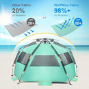 WolfWise 3-4 Person Easy Up Beach Tent UPF 50+ Portable Instant Sun Shelter Canopy Umbrella with Extended Zippered Porch, Mint Green by TinyTreasures Baby Boutique