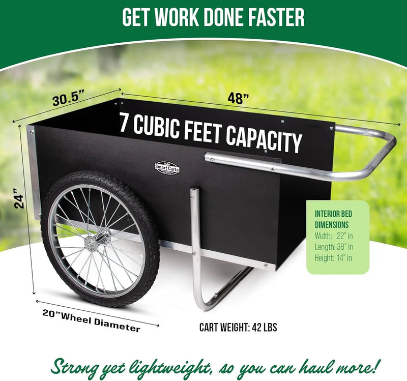 Smart Carts Ultimate Gardener Cart with 7 CF Capacity, Large 20-Inch Wheels for Effortless Maneuverability, and Aluminum Frame That is Strong, Lightweight, and Rustproof, photo 4 of 6