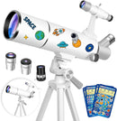 Hawkko Telescope for Adults & Kids – 80mm Aperture 500mm Telescopes for Adults Astronomy, (20X-150X) Portable Refractor Telescope Kit for Beginners with Decorate Stickers, AZ Tripod, Phone Adapter by TinyTreasures Baby Boutique