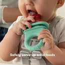 Frida Baby Push Pop Feeder, Baby Fruit Food Feeder to Safely Introduce New Foods, Fresh + Frozen, Silicone, BPA Free, Dishwasher Safe | 3 Count, Teal by TinyTreasures Baby Boutique