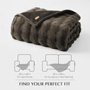 EVERGRACE Ultra Soft Luxury Fluffy Faux Rabbit Fur Throw Blanket, Thick Warm Fuzzy Blankets for Bed, Cozy Plush Reversible Blanket for Couch, Chair, Sofa, Dark Taupe, 60x80 Inches, 870 GSM by CozyNest Decor