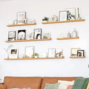 Heimlove Picture Ledge Shelf, Floating Shelves Set of 2, 56 Inches Picture Shelf for Wall with Ledge, Kids Bookshelf Wall Mounted for Living Room Bedroom Decor Books Photo Frames, Natural Oak by CozyNest Decor