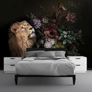 Lion Floral Wallpaper Nursery Wildlife Background Wall Mural Children's Room (Not Peel and Stick) by CozyNest Decor