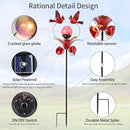 VCUTEKA Cardinal Solar Lights Outdoor Metal Garden Stake Waterproof Crackle Glass Globe Garden Decor Cardinal for Pathway, Lawn, Patio, Yard by GreenHaven Gardens