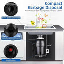 Powerful 1HP Stainless Steel Garbage Disposer, Dishwasher-Friendly and Continuous Feeding Waste Disposer, Grinding Material Four-Stage Grinding, Black by CozyNest Decor