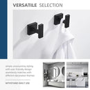 Angle Simple Bathroom Towel Hooks, Stainless Steel Robe Coat Hooks for Wall, Matte Black, 2 Pack by CozyNest Decor