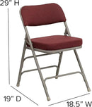Flash Furniture Hercules Series Metal Folding Chairs with Cushioned Seat, Fabric Upholstered Event Chairs with 300-lb. Static Weight Capacity, Set of 2, Burgundy by GreenHaven Gardens