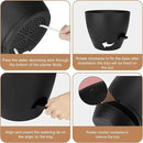 Plant Pots 12/10/9 Inch Self Watering Pots, Set of 3 Plastic Planters with Drainage Holes and Saucers,Plastic Flower Pots,Nursery Planting Pot for Indoor Out Door Plants(Pure Black) by GreenHaven Gardens