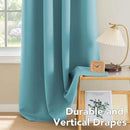 H.VERSAILTEX Insulated Thermal Blackout 52 x 72 Inch Long Curtain Panels Pair - Nickel Grommet Window Drapes for Bedroom/Living Room (Solid Aqua,Set of 2) by CozyNest Decor