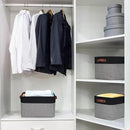 Storage Bins Large Fabric Storage Baskets for Shelves 3 Pack, Decorative Linen Closet Baskets with Handles for Organizing, Shelf, Clothes, Home, Office, 15x11x9.5Inches (Grey&Black) by CozyNest Decor