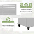 Casaphoria Metal Raised Garden Bed with Trellis and Wheels, 72"x35"x16" Planter Box for Climbing Plants, Vegetables & Vines, Features Drainage Holes and Privacy Screen (Grey-Louvered) by GreenHaven Gardens