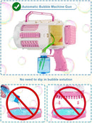 Upgraded Bubble Machine Gun - Auto Bubble Blower, 8000+ Bubbles Per Minute for Kids & Adults Indoor/Outdoor Party - Pink by TinyTreasures Baby Boutique