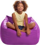 Posh Creations Structured Comfy Seat for Playrooms and Bedrooms, Large Bean Bag Chair, Coronado Chair, Purple by TinyTreasures Baby Boutique