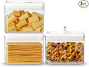 Felli Flip Tite Storage Container with Lid 4” RECTANGULAR Airtight Ring Flip Top, Stackable Kitchen Counter Pantry Organizer Acrylic Canister Jar for Pasta Spaghetti Cereal Granola Coffee (1.9qt) by TinyTreasures Baby Boutique