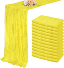 12 Pack Yellow Cheesecloth Table Runner 20 x 120 Inch Long Rustic Gauze Cheese Cloth Table Runner for Wedding 10FT Bridal Baby Shower Table Decorations Boho Fabric Sheer Birthday Party Table Decor by CozyNest Decor
