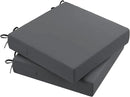 AAAAAcessories Outdoor Seat Cushions for Chairs, Waterproof, Fade-Resistant Patio Furniture Replacement Cushions, 21" x 21" x 4", Set of 2, Dark Gray by GreenHaven Gardens