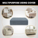 PrinceDeco Stretch Velvet Couch Cushion Cover,Soft Cushion Slipcover for Chair Cushion Fitted Sofa Cover Furniture Protector for Sectional Cushion Cover (Width Up to 29.5", Stone Blue) by CozyNest Decor
