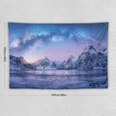 HZOHNAGO Mountain Tapestry Aurora Snow Mountain Sunset Pattern Printed Wall Tapestry Wall Hanging for Bedroom Living Room Dorm 60" W x 40" H by CozyNest Decor