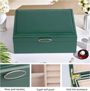 Small Jewelry Organizer for Women, 2-Layer Travel Jewelry Box with Portable Case, Necklace Ring Storage for Dresser, Girls Teens Gifts (Green) by TinyTreasures Baby Boutique