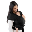 Comfy Cubs Baby Wrap Carrier - Soft & Secure Fit Cotton Blend Baby Carrier Newborn to Toddler - Hands-Free & Lightweight Infant Wrap - Adjustable, One Size Fits All Toddler Sling - Black by TinyTreasures Baby Boutique