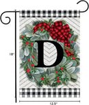 Briarwood Lane Winter Wreath Monogram Letter D Garden Flag by GreenHaven Gardens