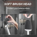Sellemer Toilet Brush and Holder Set - Flexible Toilet Bowl Brush Head with Silicone Bristles, Compact Size for Storage and Organization, Ventilation Slots Base (1 Pack, White) by CozyNest Decor