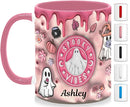 Personalized Halloween Coffee Mug with Names, Pumpkin Coffee Cup, Custom Ghost Ceramic Coffee Mug, Spooky Vibes Trick Or Treat Halloween Accent Mug, Spooky Season Gift for Women Her 11 Oz by TinyTreasures Baby Boutique