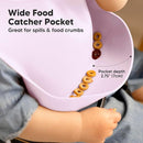 KeaBabies 2-Pack Silicone Baby Bibs for Eating - Sturdy Food-Grade Silicone Bibs for Babies Girl, Boy, Large Food Catcher, Clean & Put On Easily, Waterproof Toddler Feeding Essentials (Amethyst) by TinyTreasures Baby Boutique