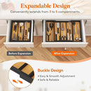 Lifewit Utensil Organizer for Kitchen Drawer, Bamboo Cooking Utensil Tray, Expandable Cutlery Silverware Flatware Holder, Adjustable Spatula Tools Gadgets Storage Divider, Large, Natural and Black by CozyNest Decor