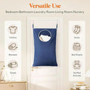 Lifewit 2 Pack Over Door Laundry Hamper, Large Collapsible Hanging Laundry Hamper, Hanging Laundry Basket Bag for Bathroom Bedroom Dirty Clothes Storage Organizer, Dark Blue by CozyNest Decor