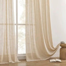 Joydeco Linen Curtains 72 Inch Length 2 Panel Sets,Light Filtering Curtains for Bedroom 52 Inch Wide Living Room Drapes with Back Tabs & Rod Pockets (W52 x L72 Inch, Ecru) by CozyNest Decor