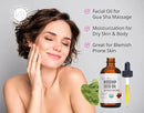 Kate Blanc Cosmetics Rosehip Oil for Face with Jade Gua Sha Stone (1oz, Organic, Pure, Cold Pressed) Rosehip Seed Face Oil for Gua Sha Massage by CozyNest Decor