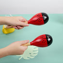 Maracas, Wooden Shaker Musical Percussion Instrument for Adult Kids Babies Toddlers, Red by TinyTreasures Baby Boutique