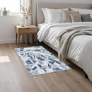 Modern Abstract Door Mat Indoor Entrance 2X3 Blue Rug Washable, Non-Slip Small Rugs for Entryway Bathroom Ultra-Thin, Throw Carpet for Kitchen Bedroom Nursery Kids Print Faux Wool by CozyNest Decor