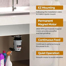 1/2 HP Garbage Disposals, TECASA Continuous Feed, Stainless Steel Food Waste Grinding System for Kitchen Sink Food Waste, Power Cord Included, UL Certified - HyperCrush 50 by CozyNest Decor
