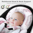 Upgraded Infant Car Seat Insert, 2-in-1 Reversible Baby Car Seat Head Support with 3 Strap Covers, All Seasons Newborn Car Seat Insert and Baby Carseat Cushion for Stroller, Swing, Rocker, Bassinets by TinyTreasures Baby Boutique