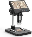 Elikliv Coin Microscope, 4.3'' LCD Digital Microscope 1000x, Coin Magnifier with 8 Adjustable LED Lights, PC View Compatible with Windows/Mac, EDM4B, Black by TinyTreasures Baby Boutique