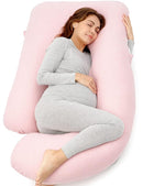 Momcozy Pregnancy Pillows for Sleeping, U Shaped Full Body Maternity Pillow for Side Sleeping - Support for Back, Legs, Belly, HIPS, 57 Inch, Pink by TinyTreasures Baby Boutique