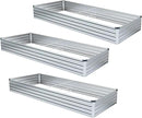 3 Pack 6x3x1FT Galvanized Raised Garden Beds Kit Outdoor Metal Gardening Planter Box for Vegetable Elevated Flower Herbs,Silver by GreenHaven Gardens