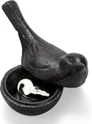 Cast Iron Key Hider, Bird Hide-a-Key Holder, Outdoor Small Garden Statues Ornament, Outside Spare Key Hider Figurine, Indoor Decoration Jewelry Trinkets Box for Ear Studs, Rings, Paper Clips by GreenHaven Gardens