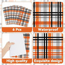 Fall Placemats Set of 6 Fall Orange Black Buffalo Plaid Plastic Table Mats Autumn Thanksgiving Place Mats Halloween Seasonal Table Decoration for Indoor Outdoor Party Kitchen Dining by CozyNest Decor