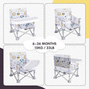Portable Booster Seat, Toddler Baby Seat with Tray for Dining Table Compact Floor Chair for Camping Lawn Beach Babies Travel 6-36 Months by TinyTreasures Baby Boutique