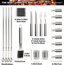 ROMANTICIST 28pcs BBQ Accessories Set with Thermometer - The Very Best Grill Gift on Birthday Wedding - Heavy Duty Stainless Steel Grill Set in Case for Outdoor Cooking Camping Grilling Smoking