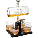 Wine & Whiskey Decanter Set 1100ml with 4 Whiskey Glasses
