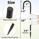 16 Inches 24-Pack J Hook Rebar Stakes Heavy Duty Tent Stakes with Chisel Point End, Steel Ground Anchors Metal Garden Stakes Chain Link Fence Stakes Black Coated by CozyNest Decor