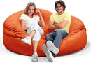 Bean Bag Chair for Adults 4FT,Soft Removable Cover for Teens/Girls Bedroom,Fluffy Giant Round Floor Beanbag Lounger Chairs (No Filler,Orange) by CozyNest Decor