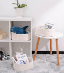 Baskets&Bins for Shelf Storage Organizing/Cute Basket to Store and Organize Household Items/Woven Rope Basket for Living Room, Bedroom,Playroom,3 Packs Off White by TinyTreasures Baby Boutique